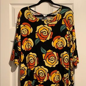 Lularoe orange BATB rose Irma top